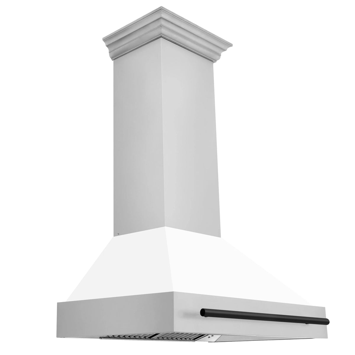 36 Inch Range Hood with White Matte Shell and Matte Black Handle R465