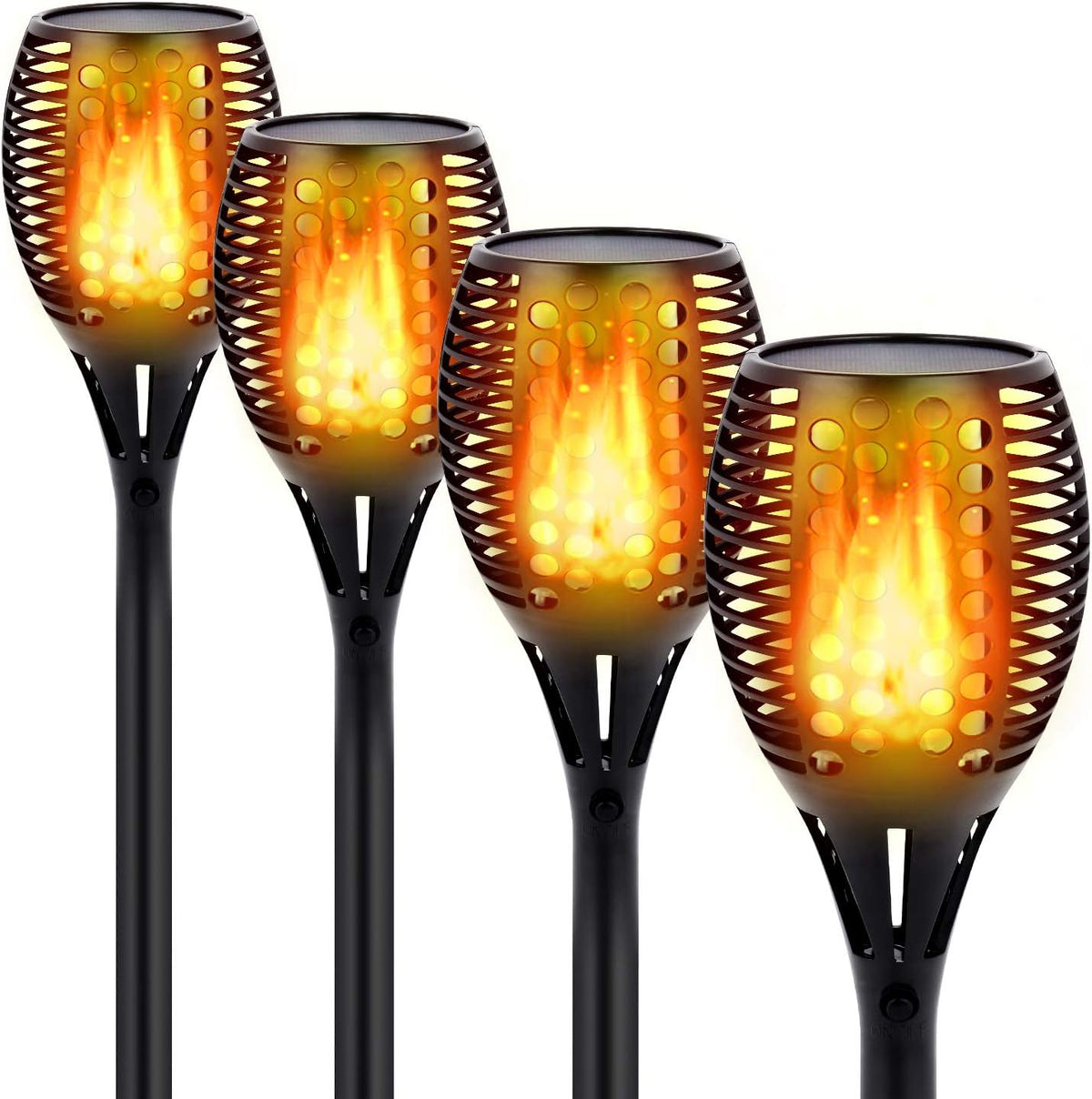 Solar Torch Light with Flickering Flames, 4 Packs D3633