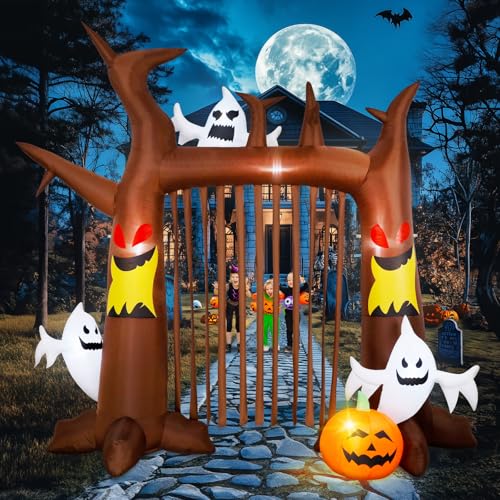 8FT Halloween Inflatable Dead Tree with Ghosts & Pumpkins L196848