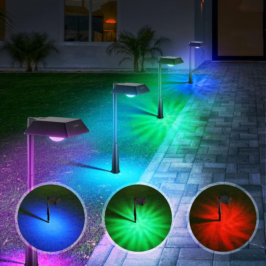 8 Pack 200 Lumen Solar Pathway LED Lights, Warm White, IP65 Waterproof Adjustable Stake Lights T9389