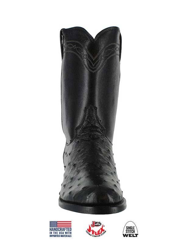 Black Full Quill Ostrich Boots F189