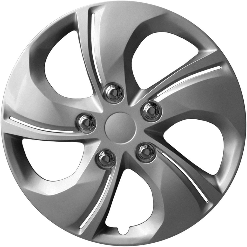 15 Silver Hubcaps Wheel Covers for Steel Wheels (Set of 4) W83362
