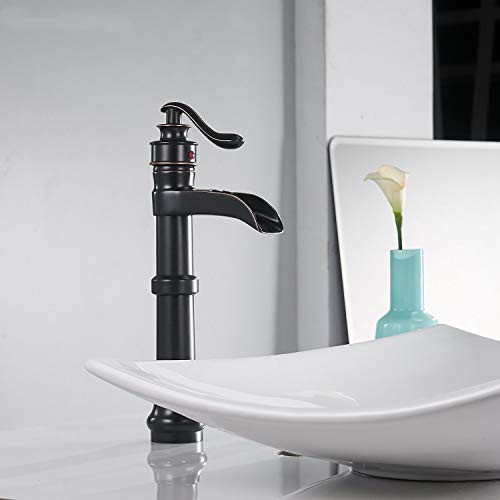 Oil Rubbed Bronze Vessel Sink Faucet Single Hole Waterfall Faucet P19879