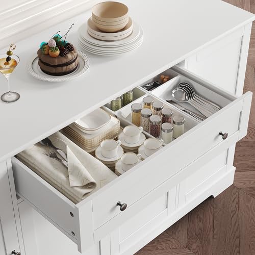 54" Black Wood Buffet Cabinet with Drawer S32066