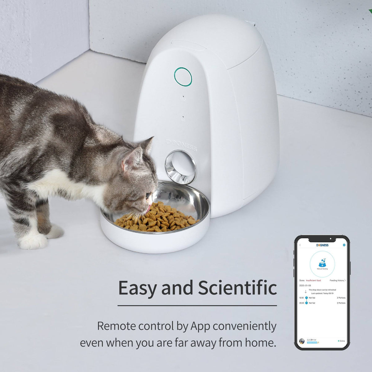 White Automatic Pet Feeder J745