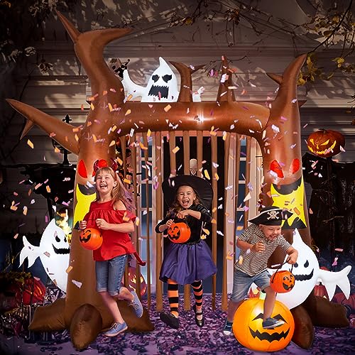 8FT Halloween Inflatable Dead Tree with Ghosts & Pumpkins L196848