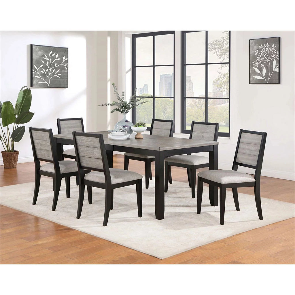 7-piece Wood Dining Table Set with Extension Leaf O934