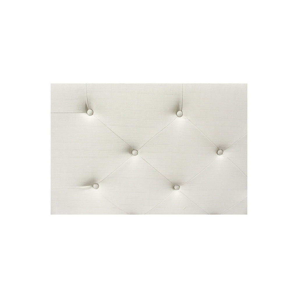 Beige Fabric Upholstered Wingback Platform Bed G698