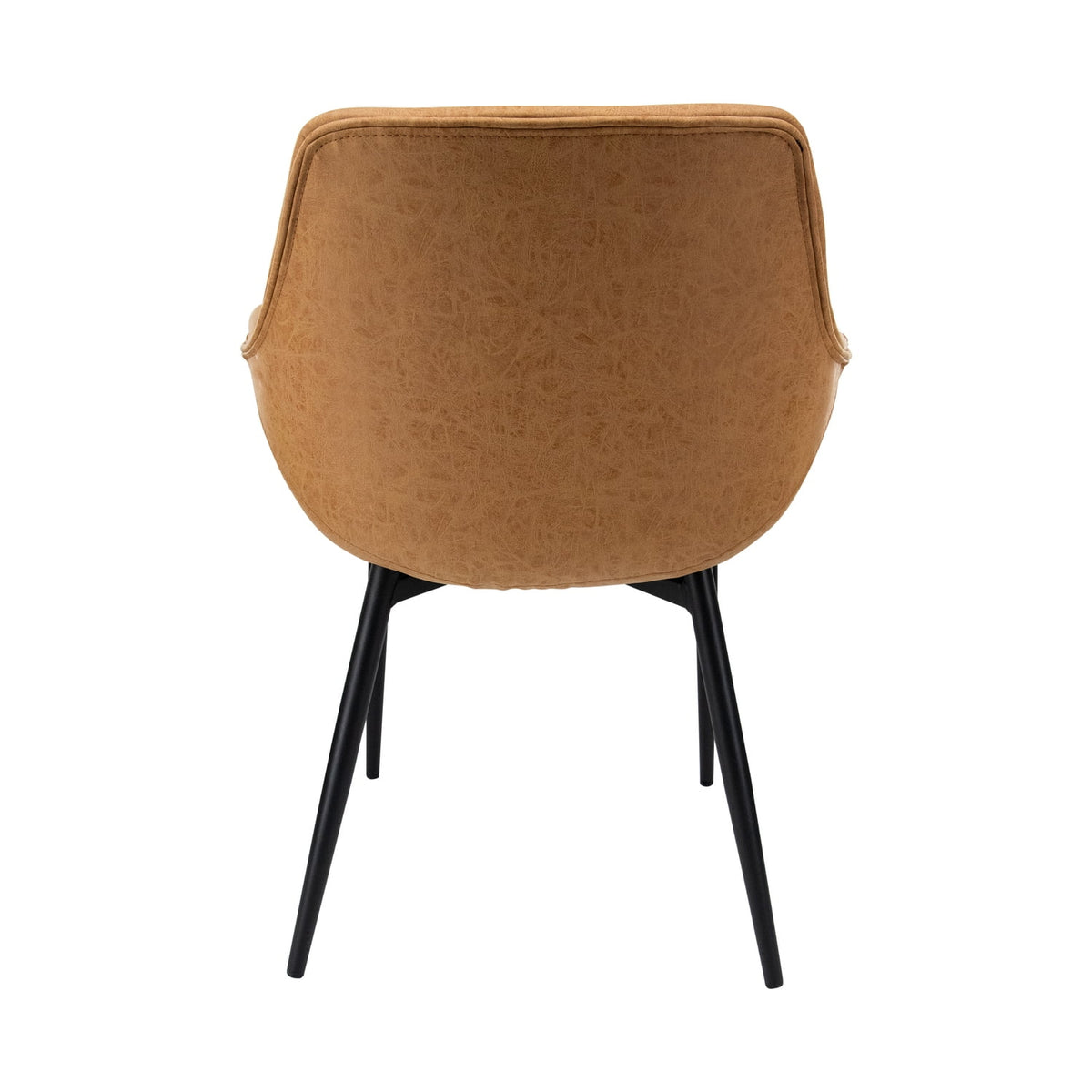 Leather Dining Arm Chair with Metal Legs Set of 4 J74587