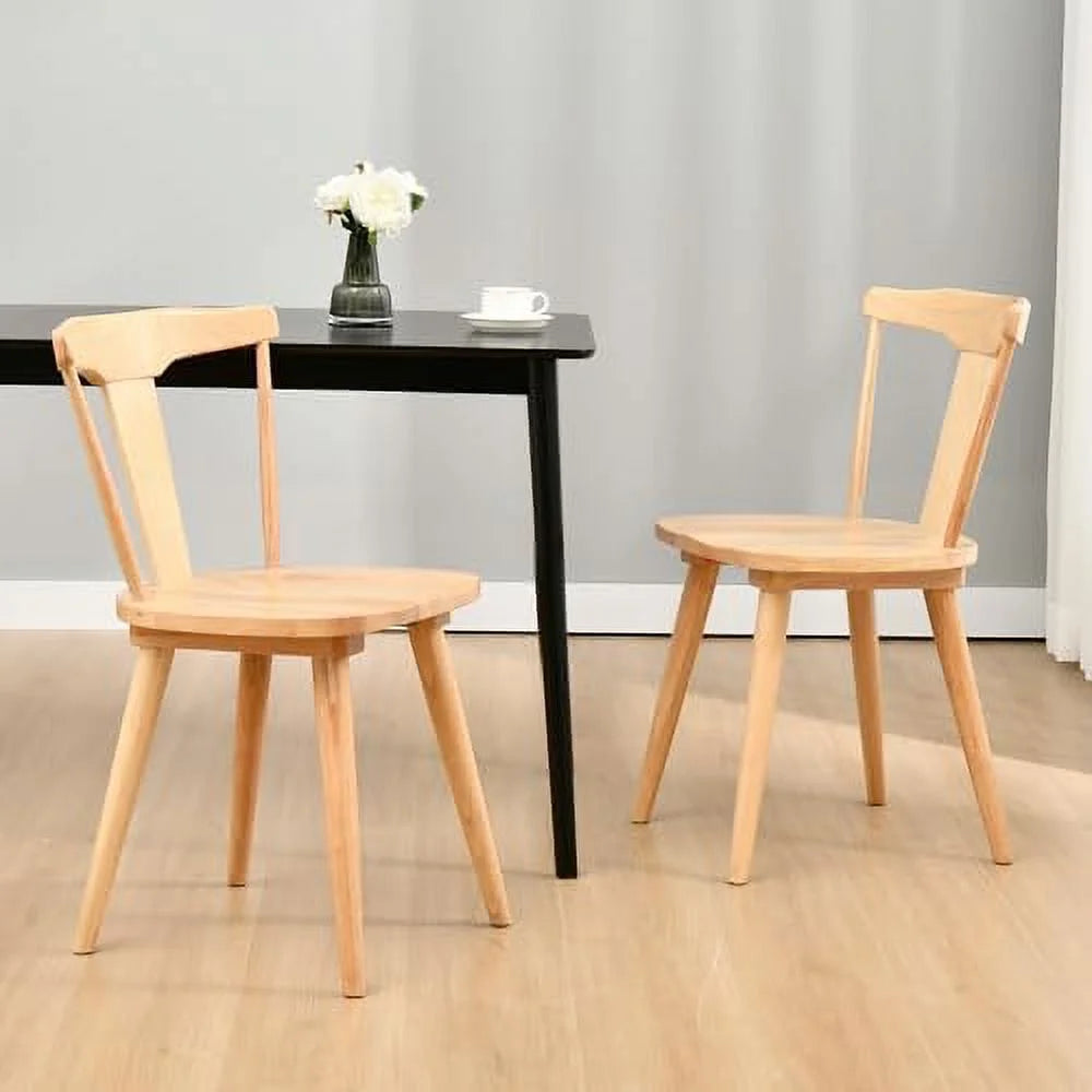 White Oak Wood Dining Chairs Set of 2 L68459