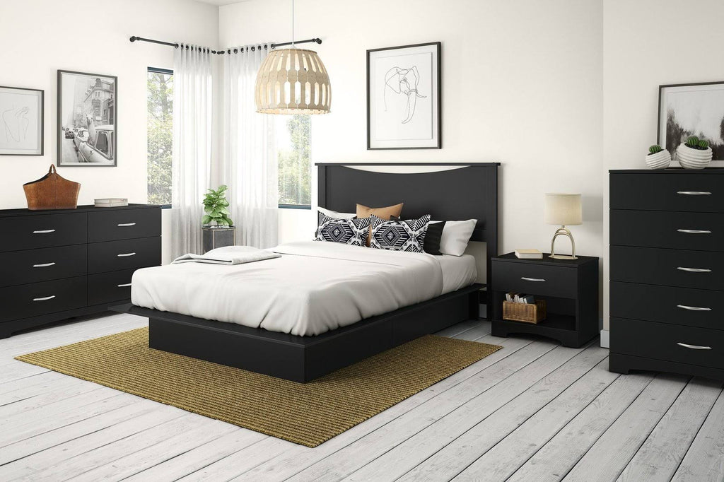 Pure Black Full/Queen Headboard H236