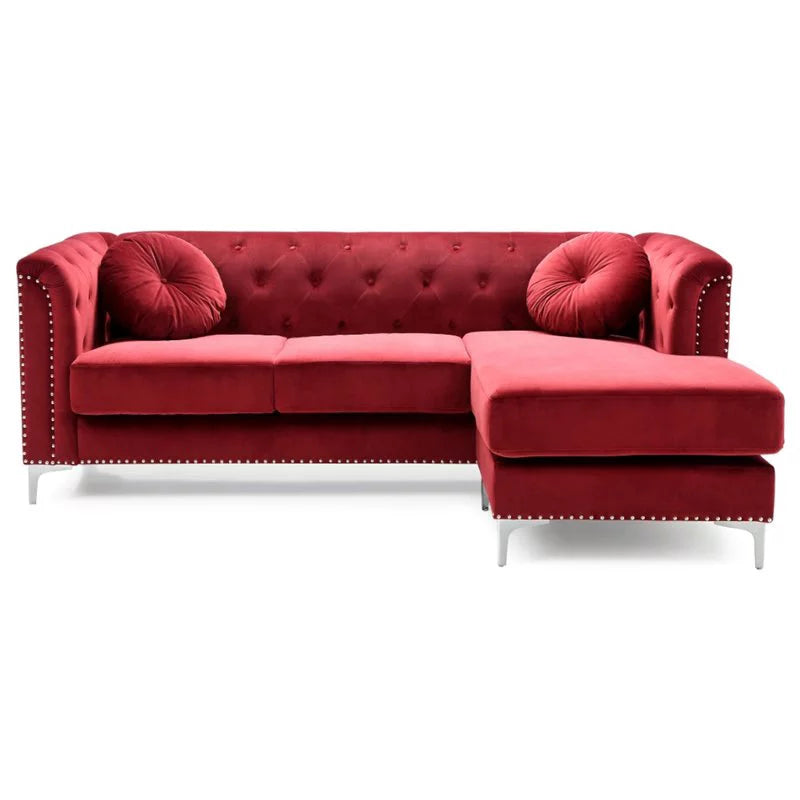 Velvet Sofa Chaise and Loveseat 2-Piece Set U48171