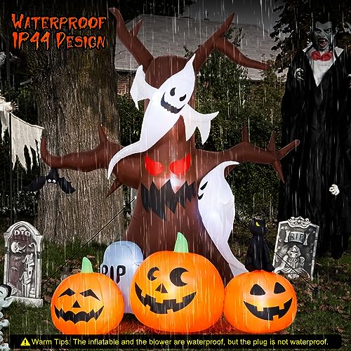 8FT Halloween Inflatable Dead Tree with Ghosts & Pumpkins L196848