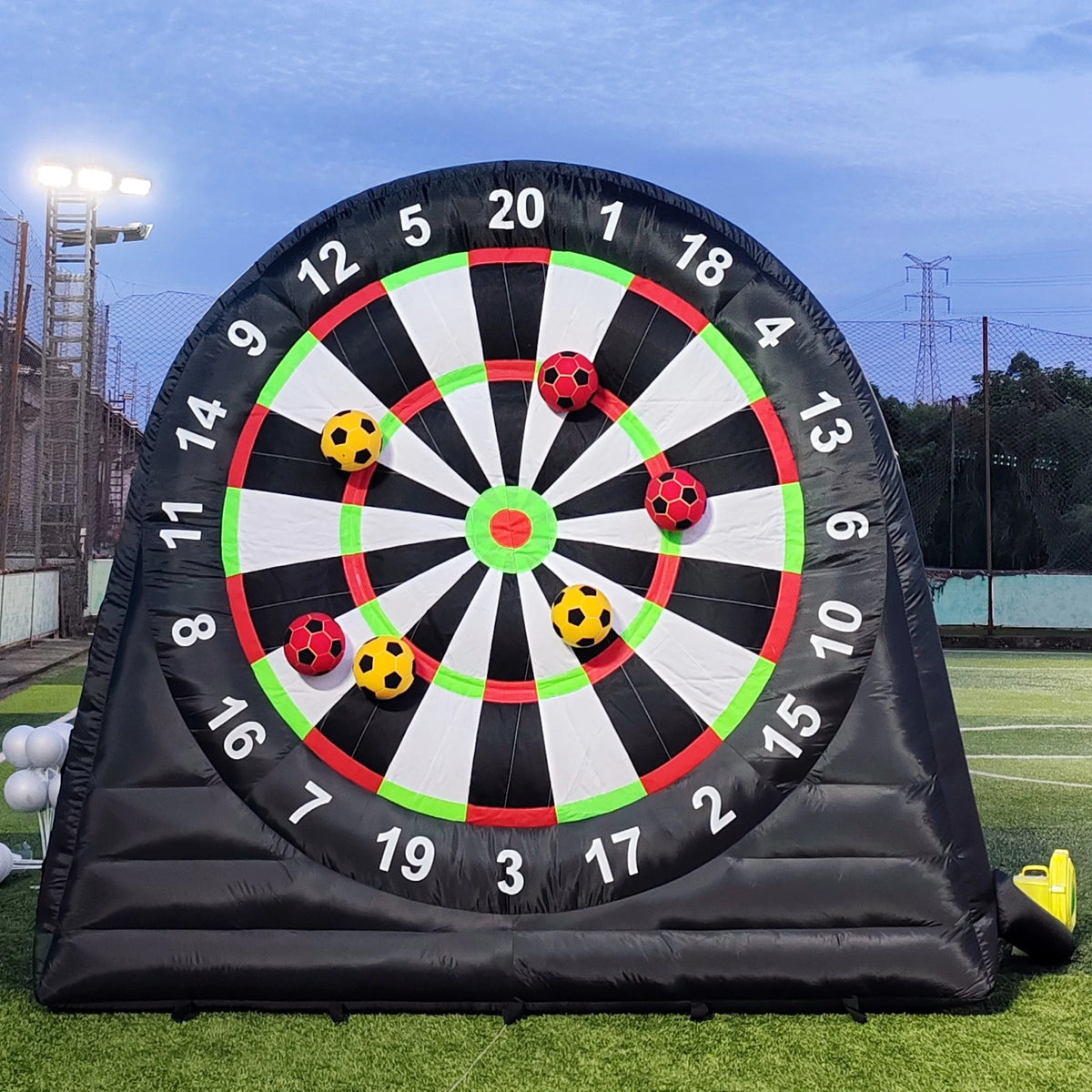 10FT Tall Giant Inflatable Soccer Dart Board with 450w Blower, 8 Soccer Balls I67269