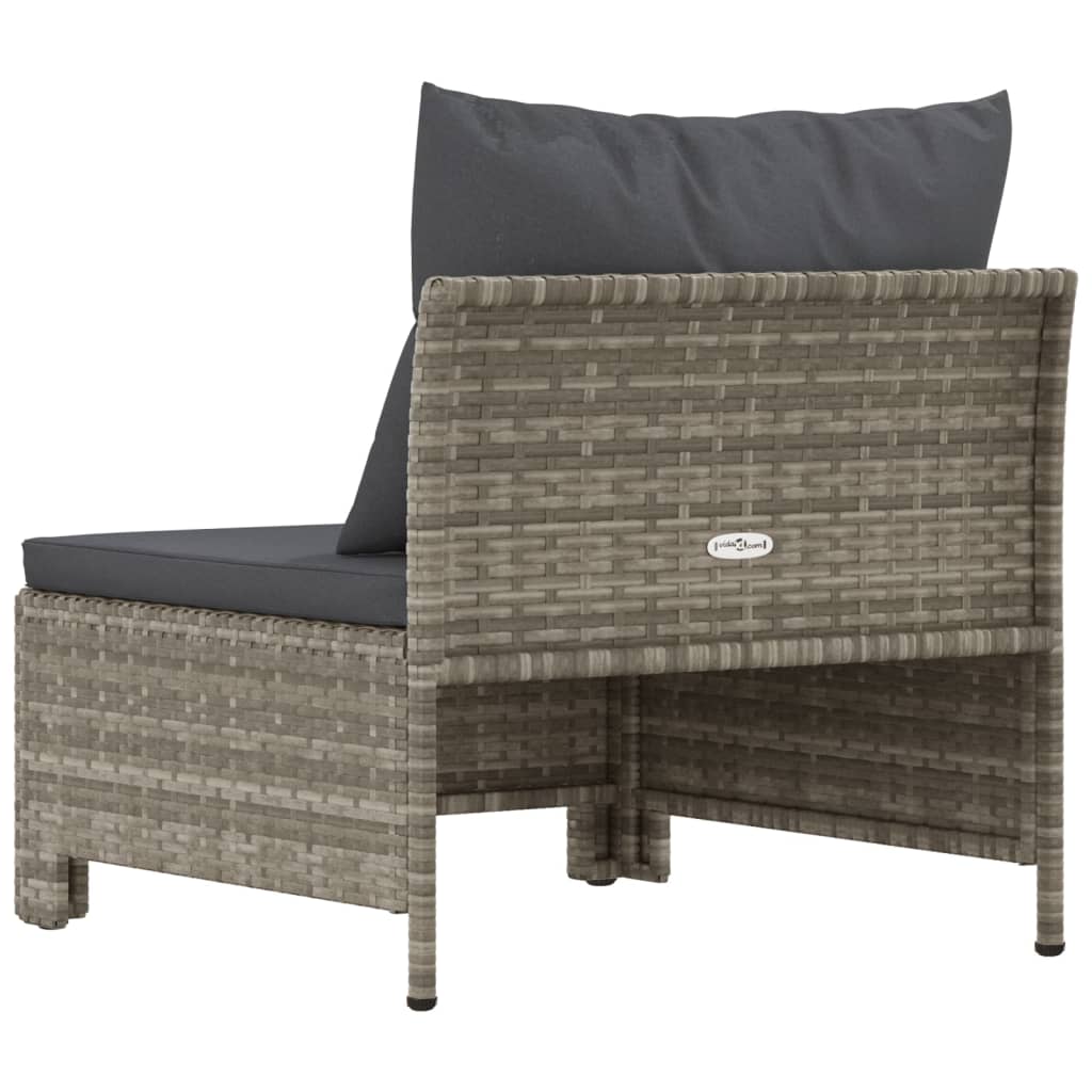 Gray Poly Rattan Patio Sofa with Cushion H89145