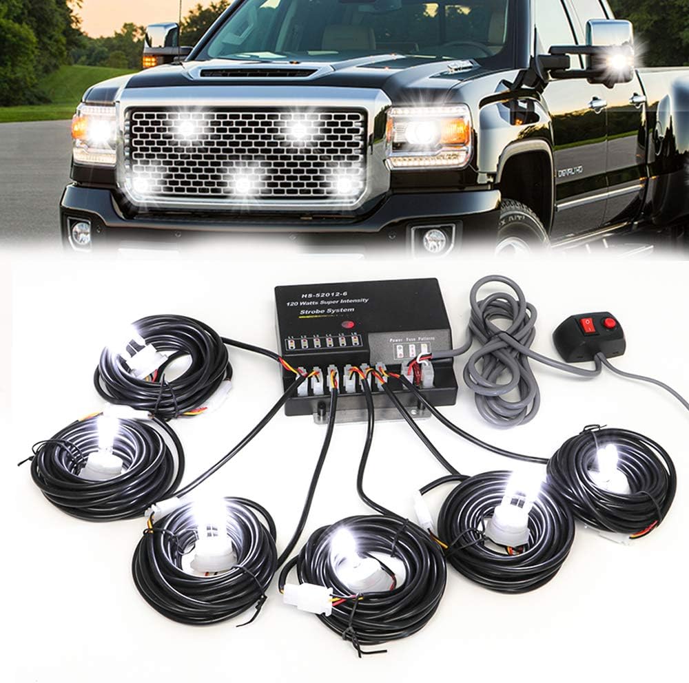 White Pack of 2 Strobe Lights Kit with Controller J562