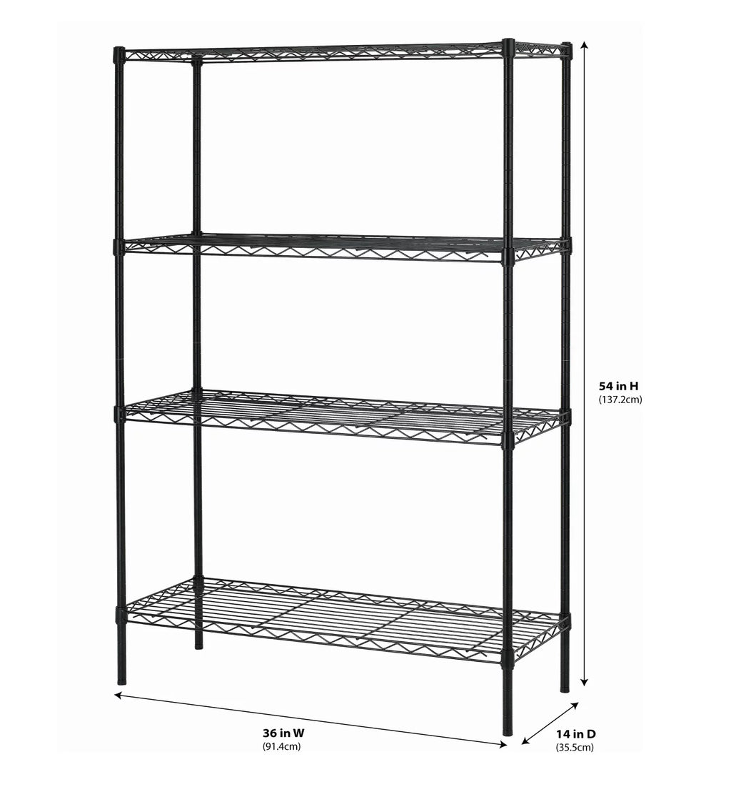 Steel 4-Tier Storage Shelf Unit White T22584