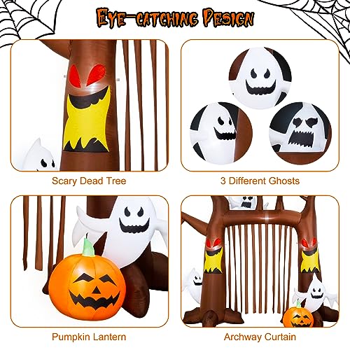 8FT Halloween Inflatable Dead Tree with Ghosts & Pumpkins L196848