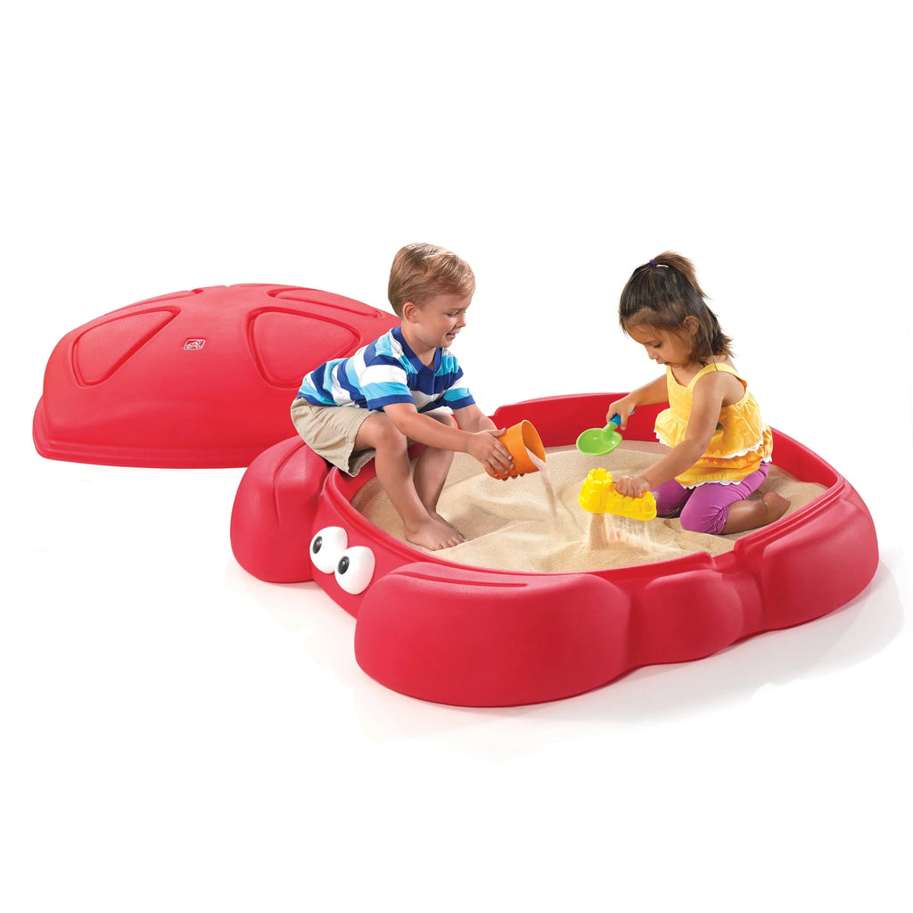 Red Plastic Outdoor Sandbox with Cover G454021
