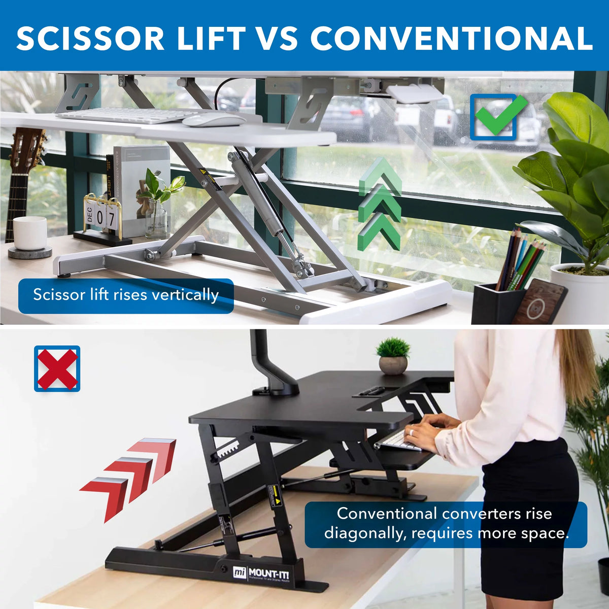 Extra Wide Sit Stand Desk Converter G339472