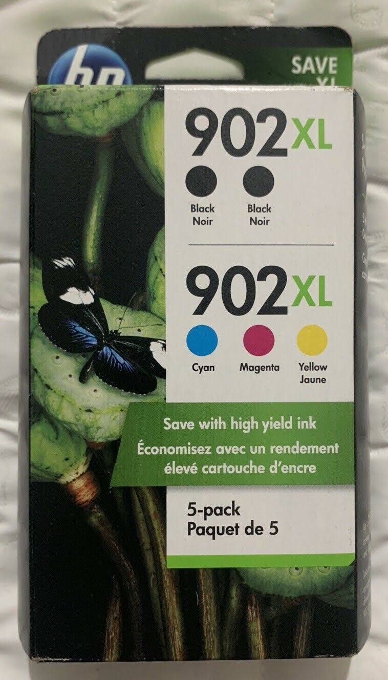 5-Pack HP 902XL Ink Cartridge Yellow Magenta Cyan Black E664965