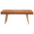 Mango Wood Goat Leather Bench C997147