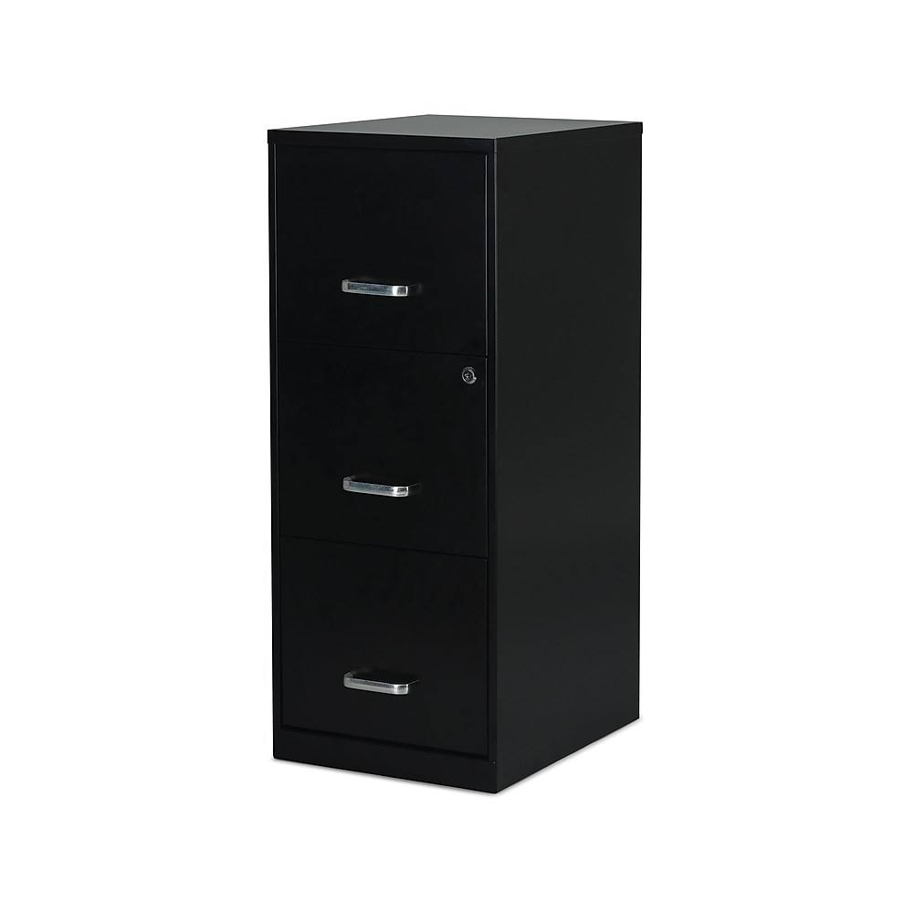3 Drawer Vertical File Cabinet, Black, Letter O900972