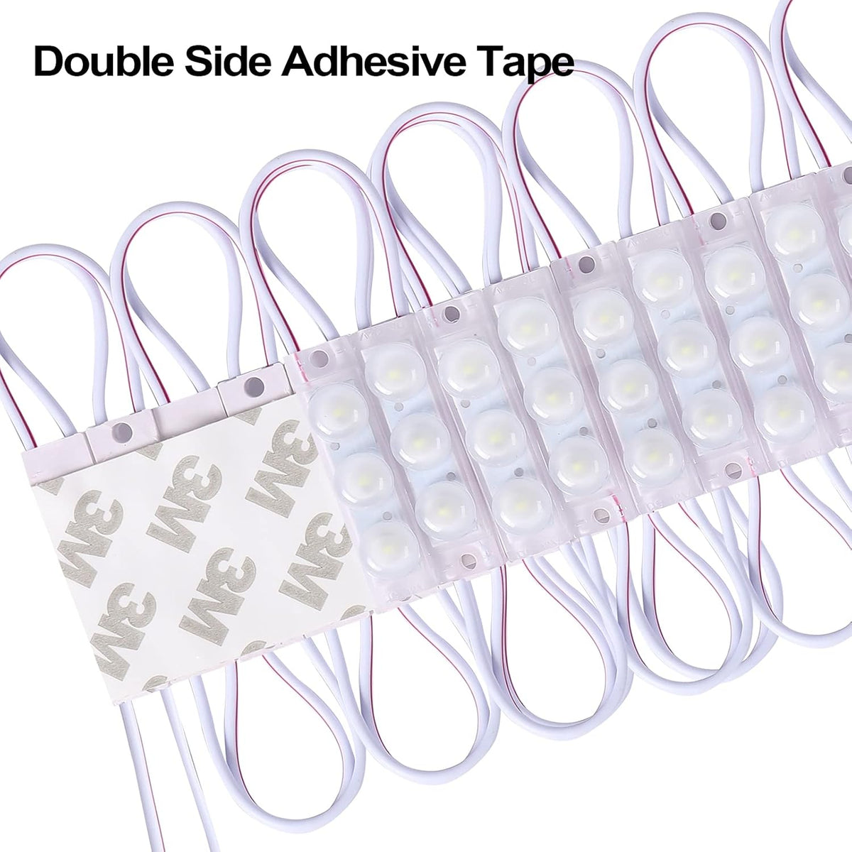 200 Pcs Waterproof LED Module Lights, 0.72W DC12V 6500K, White Light Pack of 2 E8859
