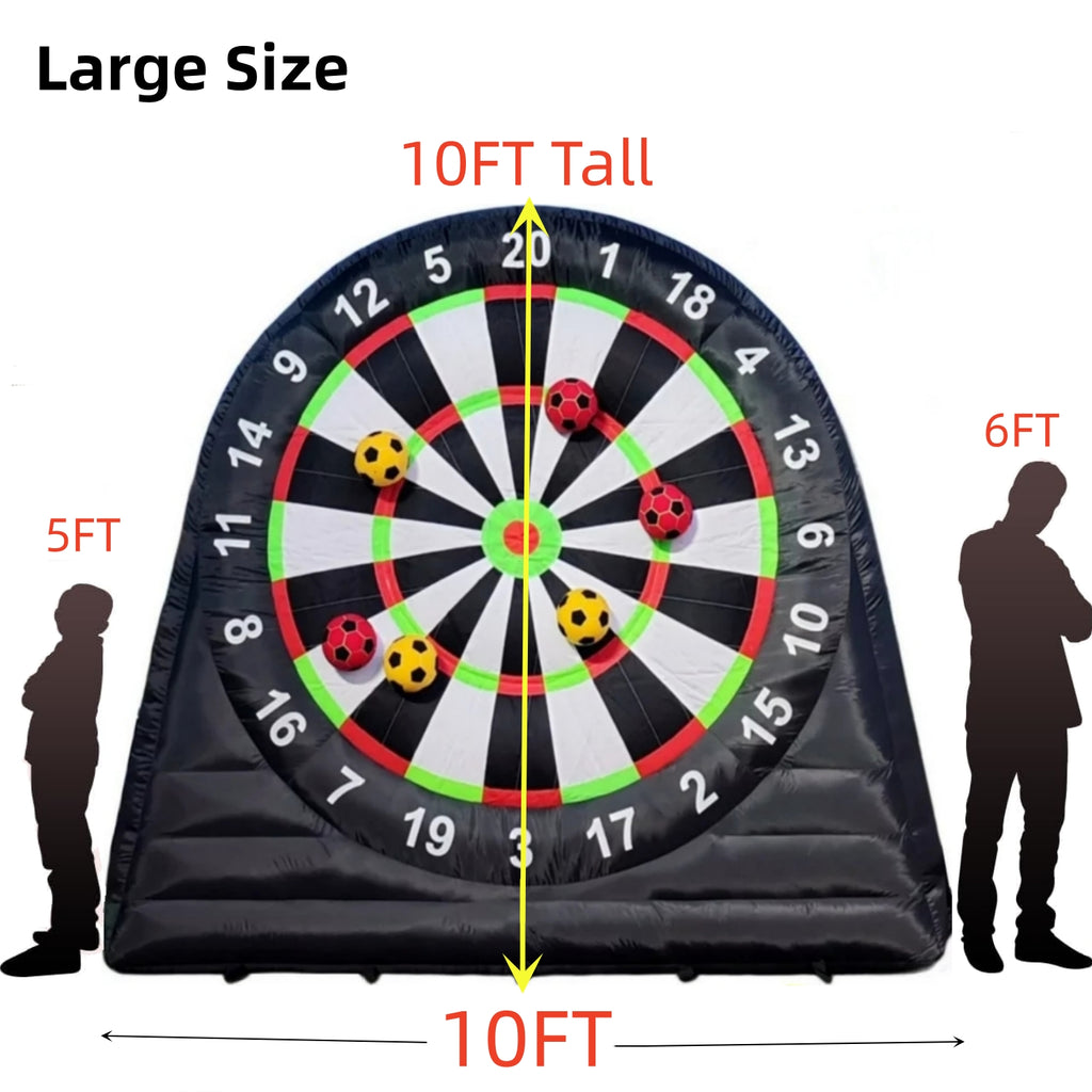 10FT Tall Giant Inflatable Soccer Dart Board with 450w Blower, 8 Soccer Balls I67269