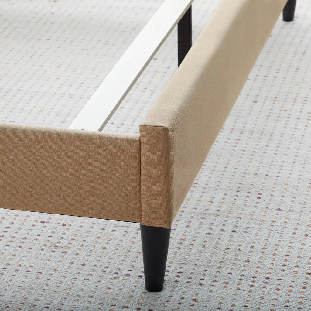 Beige Tufted Upholstered Bed, Twin M23518
