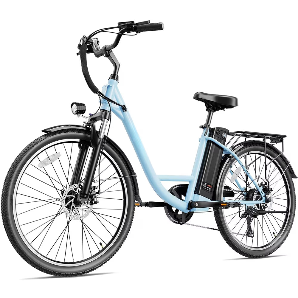 Blue 26" Electric Commuter Bike with 7 Speed T7990