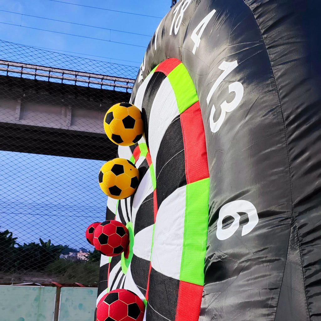 10FT Tall Giant Inflatable Soccer Dart Board with 450w Blower, 8 Soccer Balls I67269