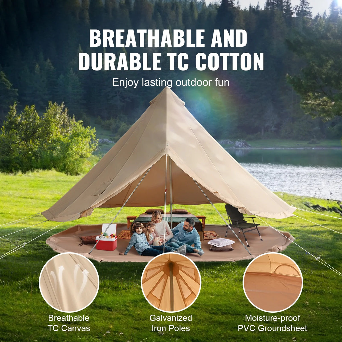 Canvas Bell Tent 4-Season with Stove Jack U67977