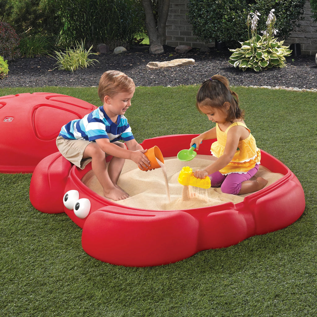 Red Plastic Outdoor Sandbox with Cover G454021