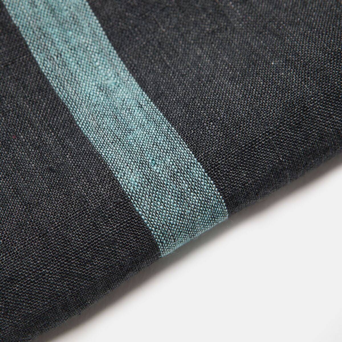 Charcoal/Aqua Laundered Linen Tea Towels, Set of 2 H7862