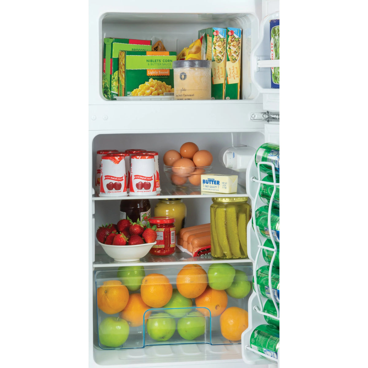 3.2 Cu. Ft. Double Door Refrigerator With Freezer, Black J6026