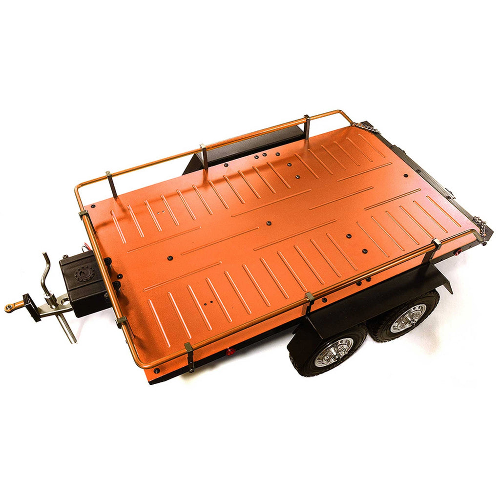 Orange Alloy Flatbed Dual Axle Car Trailer A4202
