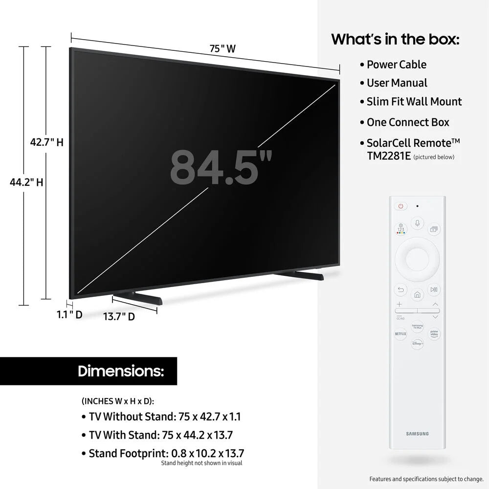 85 inch QLED 4K UHD Smart TV with Customizable Bezel K226