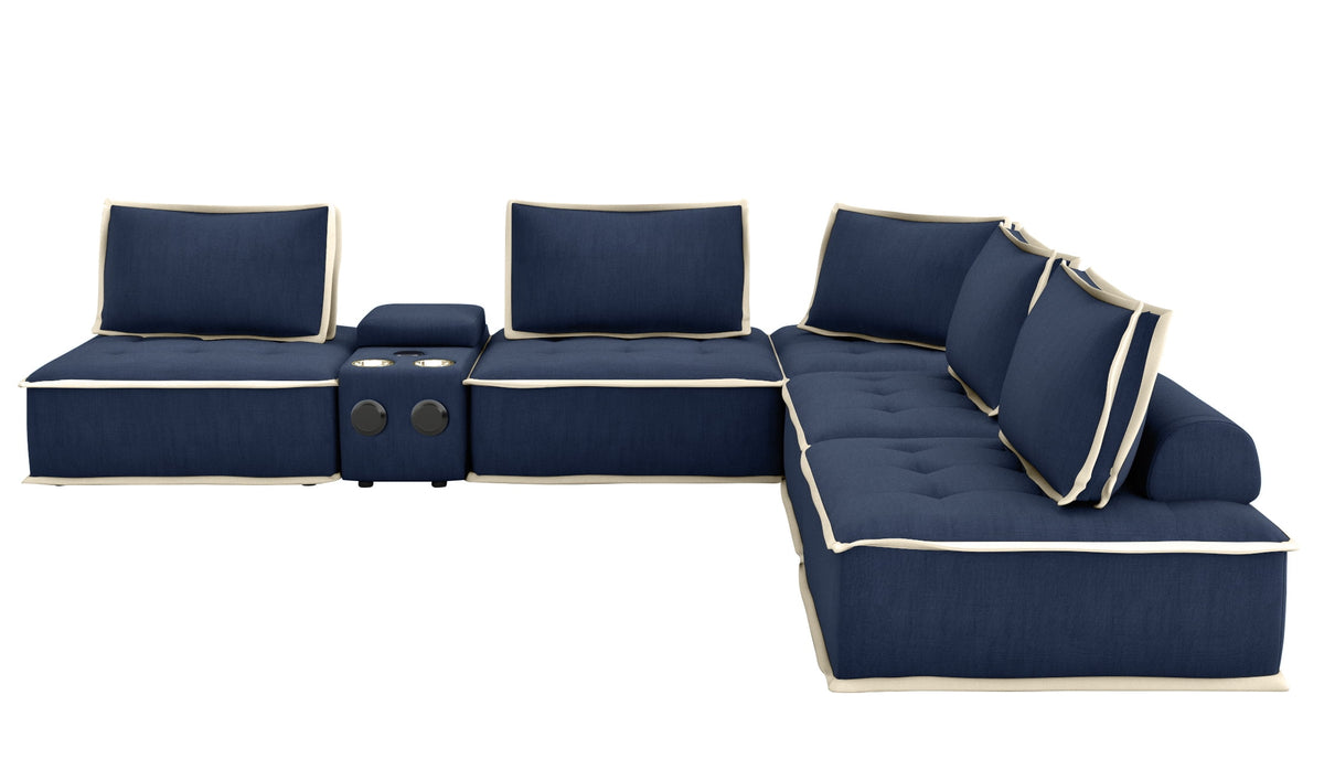 6 Pc Sectional Sofa with USB Storage E413