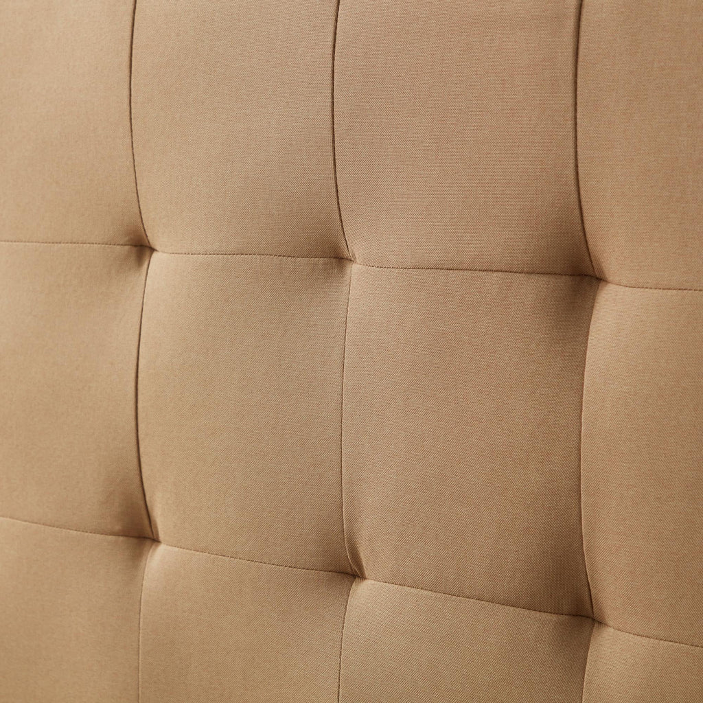 Beige Tufted Upholstered Bed, Twin M23518