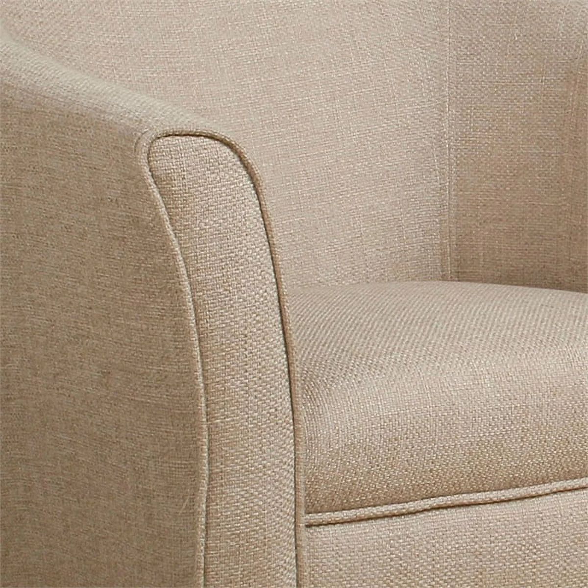 Cream and Brown Fabric Upholstered Wooden Accent Chair U285