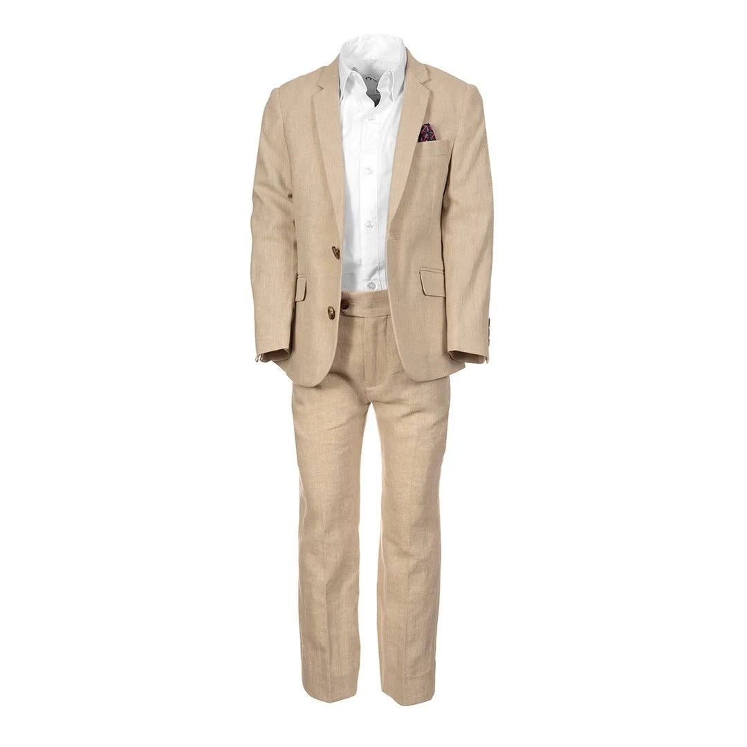Khaki Herringbone Suit B580