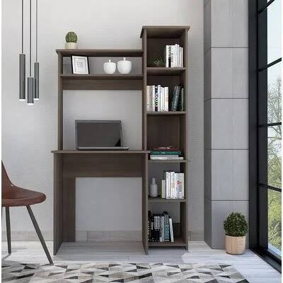 Smoky Oak Desk with Hutch Y9096