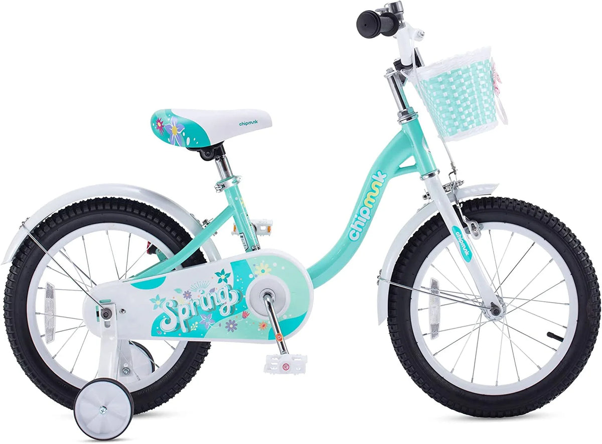 Green 14 Inch Kids Bike with Basket W8354