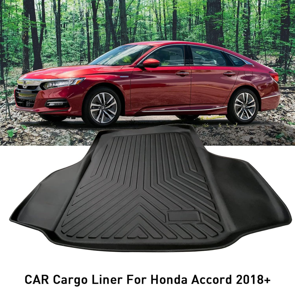 Black All Weather Waterproof TPV Rear Trunk Cargo Mat, Pack of 2 D546914