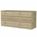 Light Oak & White Six Drawer Double Dresser A28542