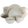 16 Piece Ivory Stoneware Dinnerware Set L460