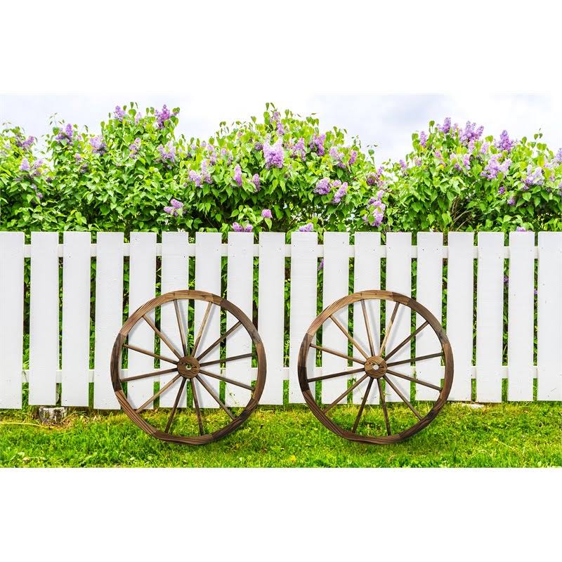 32x22 Wooden Wagon Wheel Rustic 2pk W8452