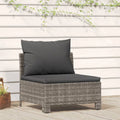 Gray Poly Rattan Patio Sofa with Cushion H89145