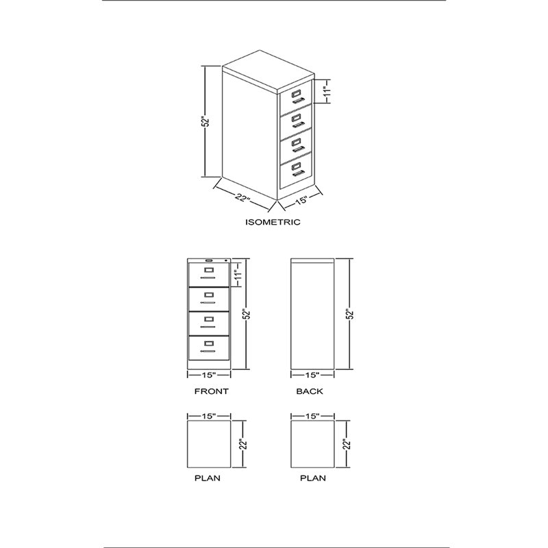 4 Drawer Letter File Cabinet Q33095